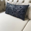 Ver imagem 5 de Almofada Retangular Luxo Arabesco Preto e Prata 50x28cm