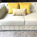 Ver imagem 6 de Kit 3 Almofadas Composê Veludo Amarelo Liso e Floral