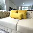 Ver imagem 4 de Kit 3 Almofadas Composê Veludo Amarelo Liso