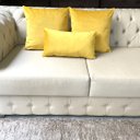 Ver imagem 6 de Kit 3 Almofadas Composê Veludo Amarelo Liso