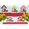 Kit Pano de Prato em Patchwork com 5 pçs - Casinhas Arte & Tear - 1
