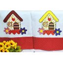 Ver imagem 2 de Kit Pano de Prato em Patchwork com 5 pçs - Casinhas Arte & Tear