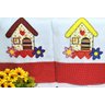 Kit Pano de Prato em Patchwork com 5 pçs - Casinhas Arte & Tear - 2