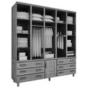 Ver imagem 2 de Guarda-Roupa Casal com Espelho 6 Portas 6 Gavetas Paris Móveis Cavazotto
