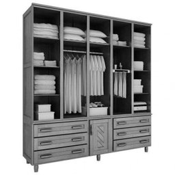 Guarda-Roupa Casal com Espelho 6 Portas 6 Gavetas Paris Móveis Cavazotto - 2 Guarda-Roupa Casal com Espelho 6 Portas 6 Gavetas Paris Móveis Cavazotto - 2