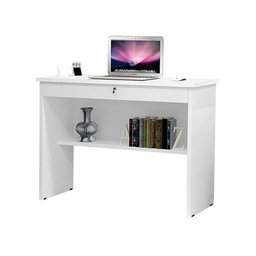 Mesa Computador Escrivaninha 1 Gaveta com Chave Orquídea Office 90 Cm - Branco - 2