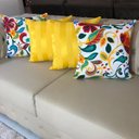 Ver imagem 2 de Kit 4 Capas de Almofadas Composê Color e Amarelo Listrado 45cmx45cm