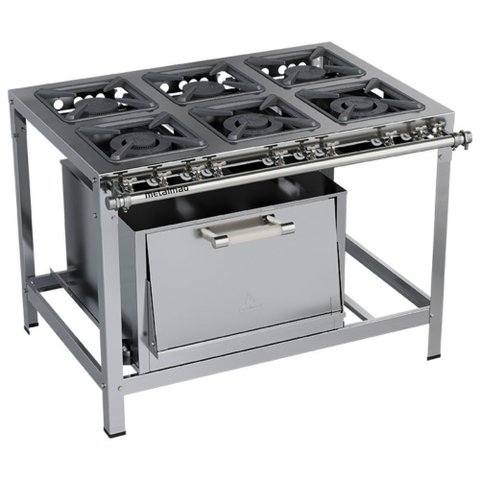 Fogão Industrial Stori Premium 6 Bocas 30x30 Forno M19 Aço Inox 430 Metalmaq