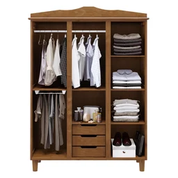 Guarda-Roupa Casal com Espelho 3 Portas 3 Gavetas Brasil  - 3