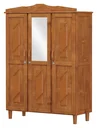 Ver imagem 2 de Guarda-Roupa Casal com Espelho 3 Portas 3 Gavetas Brasil Marrom/Imbuia