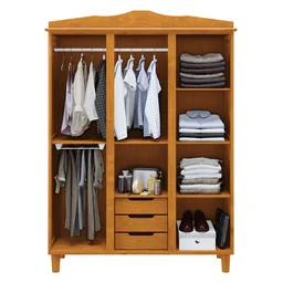 Guarda-Roupa Casal com Espelho 3 Portas 3 Gavetas Brasil  - 2