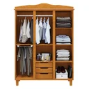 Ver imagem 2 de Guarda-Roupa Casal com Espelho 3 Portas 3 Gavetas Brasil