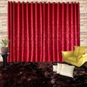 Ver imagem 1 de Cortina Tecido Jacquard Medalhão Vermelho - 1,80 x 2,80m de Largura