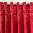 Ver imagem 2 de Cortina Tecido Jacquard Medalhão Vermelho - 3m x 5,60m de Largura