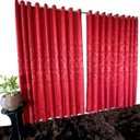 Ver imagem 3 de Cortina Tecido Jacquard Medalhão Vermelho - 3m x 5,60m de Largura