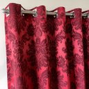 Ver imagem 2 de Cortina Tecido Jacquard Medalhão Vermelho e Preto - 1,80 x 2,80m de Largura