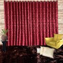 Ver imagem 1 de Cortina Tecido Jacquard Medalhão Vermelho e Preto - 1,80 x 2,80m de Largura