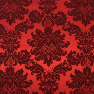 Tecido Jacquard Vermelho com Preto Medalhão 2.80m de Largura