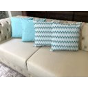 Ver imagem 4 de Kit 4 Capas de Almofadas Chevron e Liso Verde Água Impermeável 45x45cm