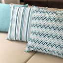Ver imagem 2 de Kit 3 Capas de Almofadas Chevron, Listrado e Liso Verde Água Impermeável 45x45cm