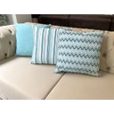 Ver imagem 7 de Kit 3 Capas de Almofadas Chevron, Listrado e Liso Verde Água Impermeável 45x45cm