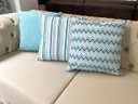 Ver imagem 7 de Kit 3 Capas de Almofadas Chevron, Listrado e Liso Verde Água Impermeável 45x45cm