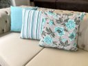 Ver imagem 7 de Kit 3 Capas de Almofadas Floral, Listrado e Liso Verde Água Impermeável 45x45cm