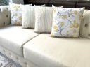 Ver imagem 4 de Kit 4 Capas de Almofadas Floral e Listrado Amarelo Sued Premium 45x45cm