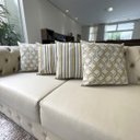 Ver imagem 7 de Kit 4 Capas de Almofadas Floral e Listrado Amarelo Impermeável 45x45cm
