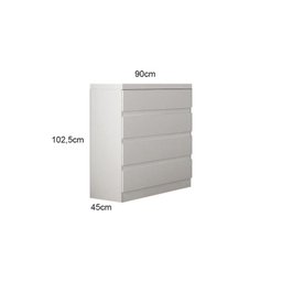 Cômoda de Quarto Valore c/ 4 Gavetas Branco - Novo Horizonte - 2