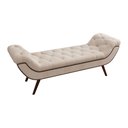 Ver imagem 1 de Puff Recamier 140cm Awa Linho Bege - Sallar Home