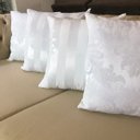 Ver imagem 4 de Kit 4 Capas de Almofadas Composê Medalhão e Listrado Branco 45cmx45cm