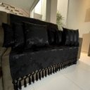 Ver imagem 4 de Kit Manta Medalhão e 6 Capas de Almofadas Preto 45x45cm