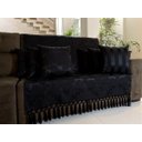 Ver imagem 6 de Kit Manta Medalhão e 6 Capas de Almofadas Preto 45x45cm