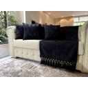 Ver imagem 3 de Kit Manta Medalhão e 6 Capas de Almofadas Preto 45x45cm