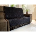 Ver mais imagens de Kit Manta Medalhão e 6 Capas de Almofadas Preto 45x45cm