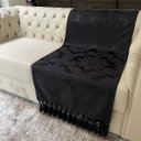 Ver imagem 7 de Kit Manta Medalhão e 6 Capas de Almofadas Preto 45x45cm