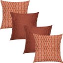 Ver imagem 1 de Kit 4 Capas de Almofadas Composê Náutico Laranja e Terracota Impermeáveis 45x45cm