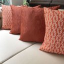 Ver imagem 6 de Kit 4 Capas de Almofadas Composê Náutico Laranja e Terracota Impermeáveis 45x45cm