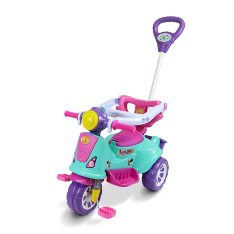 Triciclo Infantil Avespa com Empurrador - Maral Pink - Estilo e Diversão