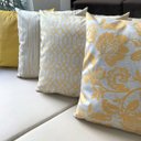 Ver imagem 2 de Kit 4 Capas de Almofadas Floral, Geométrico, Listrado e Liso Amarelo Sued Premium 45x45cm