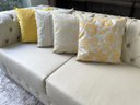 Ver imagem 5 de Kit 4 Capas de Almofadas Floral, Geométrico, Listrado e Liso Amarelo Sued Premium 45x45cm