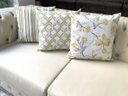 Ver imagem 7 de Kit 3 Capas de Almofadas Floral, Geométrico e Listrado Amarelo Impermeável 45x45cm