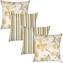 Ver imagem 1 de Kit 4 Capas de Almofadas Geométrico e Listrado Amarelo Impermeável 45x45cm