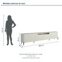Ver imagem 3 de Rack New Bend 260 cm Porta Lisa Incolar Luna com Pé Preto