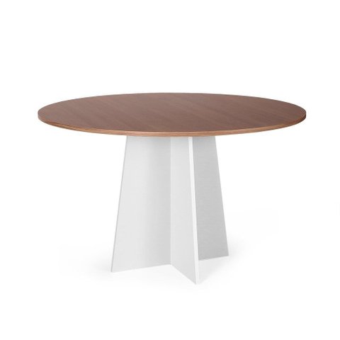 Mesa de Jantar Redonda 90cm 4 Lugares Isabela MDF Noronha e Branco - Straub Web