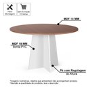 Ver imagem 2 de Mesa de Jantar Redonda 90cm 4 Lugares Isabela MDF Noronha e Branco - Straub Web