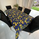 Ver imagem 4 de Toalha de Mesa Retangular Gorgurinho Limão Siciliano Fundo Azul Royal - 2,20M x 1,50M Largura