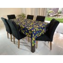 Ver imagem 2 de Toalha de Mesa Retangular Gorgurinho Limão Siciliano Fundo Azul Royal - 2,20M x 1,50M Largura