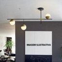 Ver imagem 3 de Lustre Pendente Bille Jabuticaba Moderno 3 Globos Vidro Leitoso
